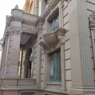 北京 黄金麻花岗岩光面别墅外墙干挂施工完成