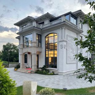 北京 白麻花岗岩私人别墅干挂石材豪华定制