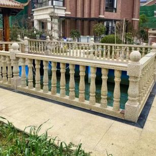 北京黄金麻花岗岩石材栏杆，扶手，将军柱，花瓶柱