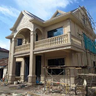 北京 黄金麻花岗岩石材私人别墅雕花门楼柱阳台栏杆