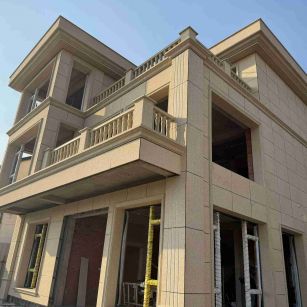 北京 黄金麻花岗岩石材荔枝面外墙干挂效果展示