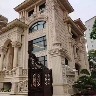 北京 黄金麻花岗岩别墅外墙干挂效果展示