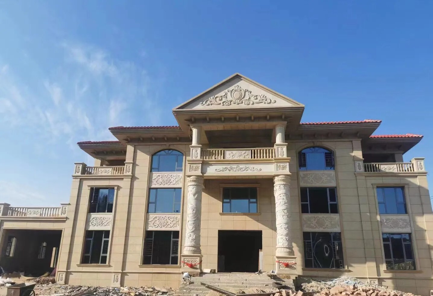 北京 黄金麻花岗岩别墅外墙干挂