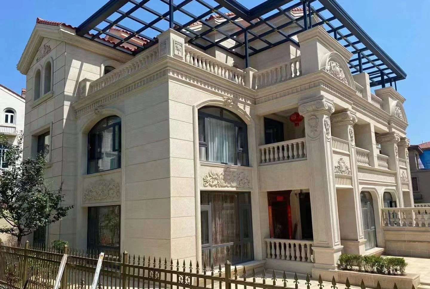 北京 黄金麻花岗岩荔枝面别墅外墙干挂