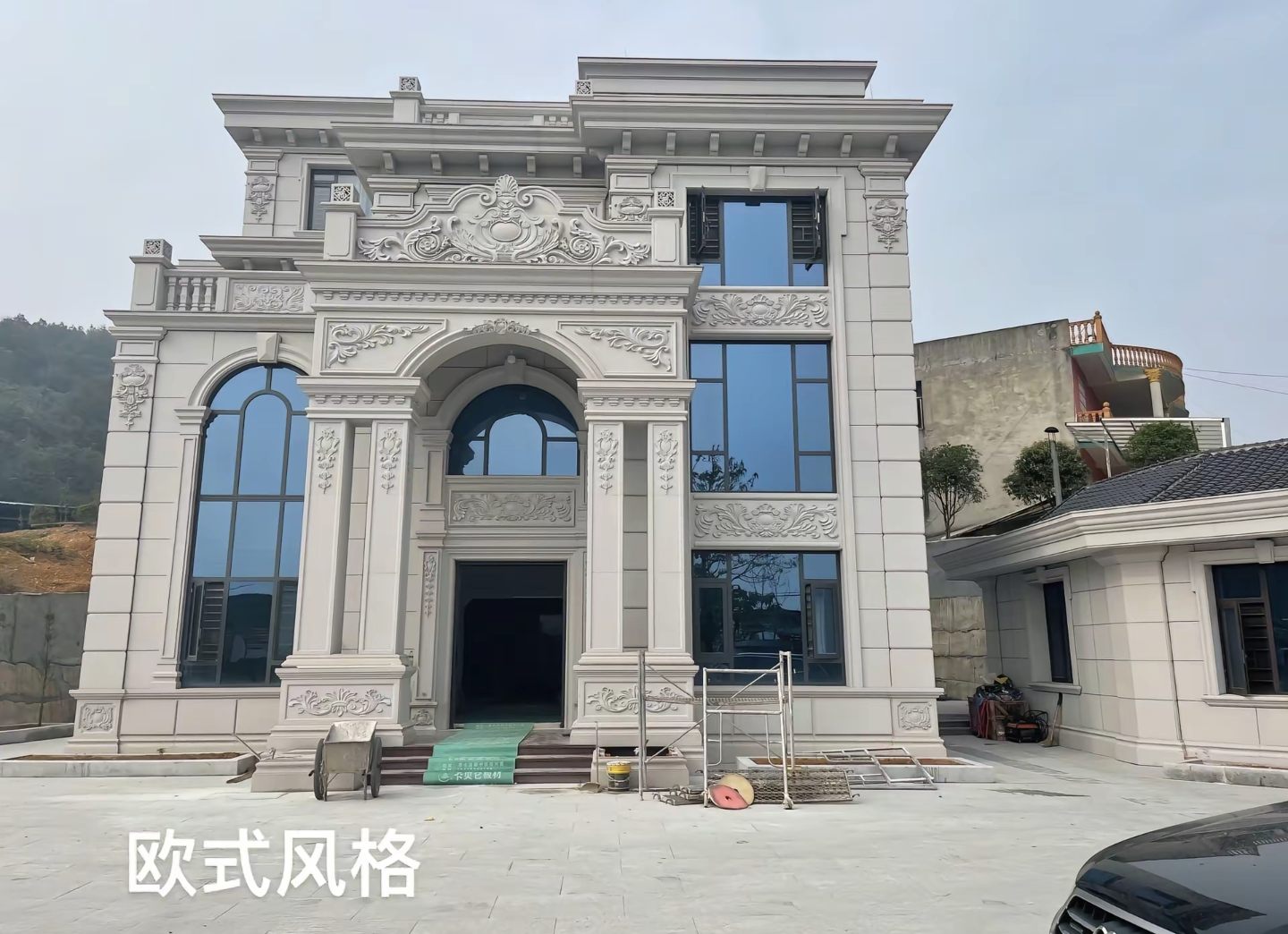 北京 白麻花岗岩别墅外墙干挂