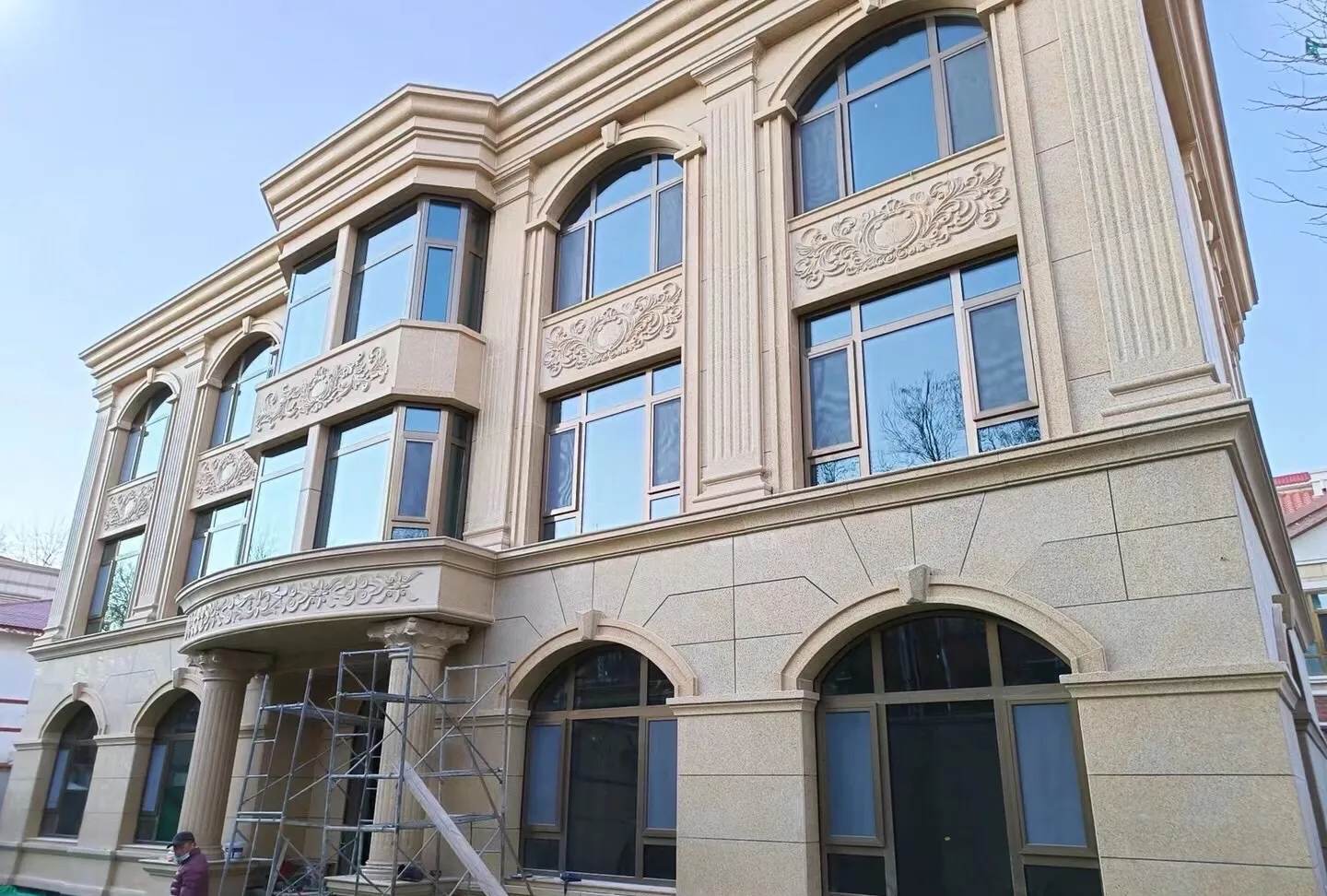 北京 黄金麻花岗岩别墅外墙干挂